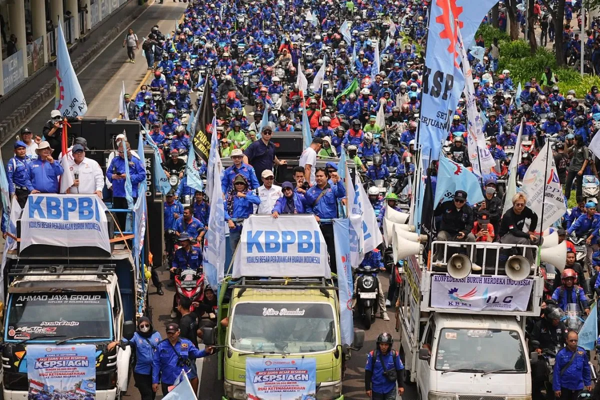 Absen Aksi Sumpah Pemuda, Buruh Pilih Kawal Aturan Turunan UU Ketenagakerjaan