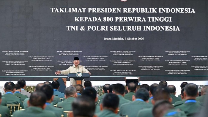 Prabowo Beri Taklimat, 800 Pati TNI-Polri Hadir
