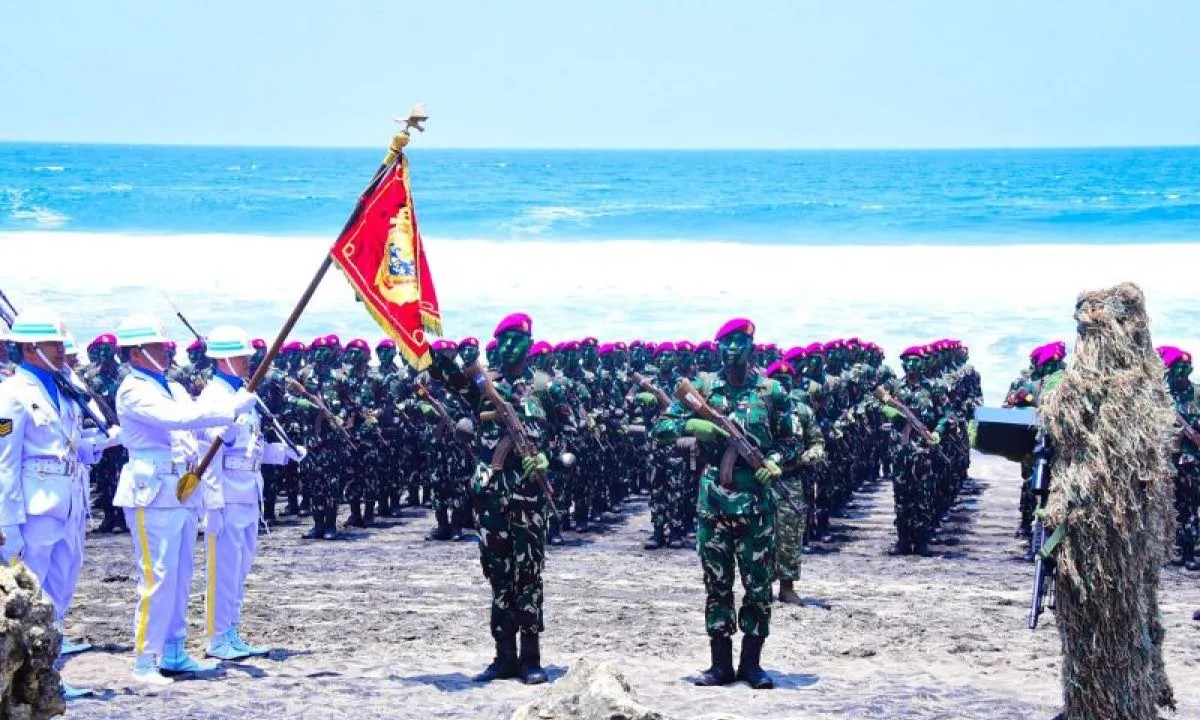 Tempuh 350 Kilometer, 752 Prajurit Resmi Sandang Baret Ungu Marinir